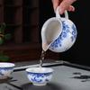 Tigela com Tampa de Porcelana Azul e Branca em Destaque Kung Fu Conjunto de Chá Bule de Cerâmica Reunião Anual Presente Empresarial Suporte para logo