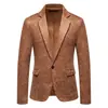 Comercio Exterior Amazon Nuevo Traje para Hombre Traje Pequeño Estampado de Ante para Hombre Chaqueta de Solapa Retro de un Solo Botón Moderna