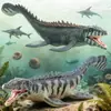 Biologia Antiga Transfronteiriça Grande Canglong Dinossauro de Simulação Animal Marinho Pré-histórico Coleção de Modelos Ornamento de Mesa Feito à Mão