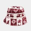 Gorro cálido nuevo para mujer de otoño e invierno, estilo navideño con patrón de ciervo, gorro de pescador, moda exterior para parejas europeas y americanas, sombrero para el sol