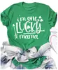 Calle. Camiseta Base Cómoda de Verano Casual de Manga Corta Trendy de Comercio Exterior para el Día de San Patricio