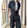 Camisa de Manga Corta Transpirable Estilo Verano Delgado "Cosida a Mano" Mezcla de Lyocell y Lino Estilo Old Money para Hombres y Mujeres
