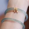 Bestia tragadora de oro calcedonia natural pulsera tintineante pulsera de ágata extremadamente delgada pequeña y exquisita pulsera de jade joyería para damas