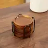 Portavasos de té de palisandro, redondo, antideslizante, para uso en dormitorio, resistente al calor, hecho de madera maciza, adecuado para mesas de comedor, tazas de café y como posavasos resistente al calor