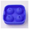 Fabricante recomenda bola de silicone com quatro furos, bola de gelo redonda com quatro furos, forma de gelo criativa caixa de gelo, suprimentos de bandeja de cubo de gelo de silicone
