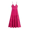 Vestido de tirantes casual sin mangas, escote en V y espalda descubierta para mujer, de verano europeo y americano