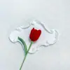 Punto Abierto Tulipán Hilo Tejido a Mano Decoración del Hogar Accesorios para Fotografía Decoración Ramo Festivo Regalo