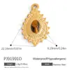 Accesorios de joyería DIY de acero inoxidable transfronterizos serie amor incrustado piedra natural colgante individual colgante color oro 18K
