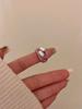 Y2g doce legal garota quente anel de esmalte rosa gota de óleo design de nicho anel de contas feito à mão personalidade anel empilhável da moda