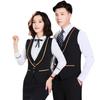 Atuendo de negocios para hombres y mujeres con el mismo chaleco recepcionista de hotel cajero hotel TKV mesero de restaurante de hotel manga corta trabajo