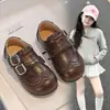 Zapatos de Cuero Elegantes para Niñas 2026 Primavera y Otoño Nuevos Mocasines de Suela Suave Zapatos Casuales para Niños Estilo Británico Zapatos Negros Individuales