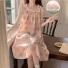 2026 Nuevo Camisón de Verano sin Mangas con Copas Integradas, Estilo Celebridad de Internet, Puro y Sexy, Fresco y de Longitud Media para Casa