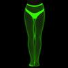 Meias-calças fluorescentes sexy verde luminosas meias arrastão europeias e americanas meias inferiores listradas luminosas meias jacquard vazadas