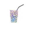 Taza mini de acero inoxidable de 3 oz para licores, taza de coche portátil, taza de café con pajilla de vacío para sublimación