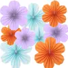 Decorações de Papel para Pendurar para Festa de Jardim de Infância, Montagem de Sala de Aula, Penduricalhos de Ventilador de Papel para Ambiente, Flores de Ventilador de Papel