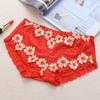 Xiaotianer popular flor bicolor ropa interior de encaje de talle bajo calzones cómodos transpirables de modal para mujer multitalle