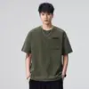 Nova camiseta de peso pesado 320g 2026, gola redonda, estilo americano, acabamento pesado, lavagem Asut, logo no peito, mangas curtas