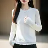 Suéter de Punto Nuevo Otoño/Invierno 2026 Cuello Redondo para Mujer Doble Capa en el Dobladillo Color Sólido Prenda Base para Venta al por Mayor