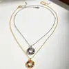 Conjunto de Joias Anel Aberto, Brincos e Colar Vazados Coloridos de Zircônia, Acessórios de Luxo Leve de Alta Qualidade Europeus e Americanos Transfronteiriços