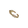 Nuevo Anillo Abierto Geométrico Estilo Coreano Elegante con Incrustaciones de Circonita, Cadena Rectangular, Anillo de Cobre Ligero de Lujo con Incrustaciones para Dedo Índice de Mujer