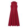 Estilo Europeo y Americano Transfronterizo Diseño Francés Cuello Redondo Sin Mangas Cintura Elegante para Viajar Vestido Midi Falda Larga 2902586