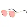 Gafas de Sol Metálicas de Marco Pequeño Estilo Nuevo Transfronterizas, Gafas de Sol Retro a la Moda, Unisex, Estilo Ins, Sensación de Alta Gama M5274