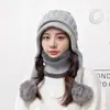 Sombrero de Protección Auditiva Especial de Liquidación para Celebridades de Internet para Mujeres Otoño e Invierno Sombrero Cálido Sombrero de Punto a Prueba de Viento Sombrero de Invierno Coreano para Mujeres