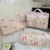 Bolsa de Cosméticos con Lazo de Aspecto Elegante para Niñas, Bolsa de Cosméticos de Viaje Portátil de Gran Capacidad para Artículos de Aseo