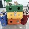 Cama para Gatos de Fieltro Perforado en Stock al por Mayor, Escondite para Mascotas para una Sensación de Seguridad, Nido para Dormir Gatos Adecuado para Todas las Estaciones, Cama para Gatos Tipo Agujero de Árbol