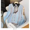Cárdigan de Punto con Diseño de Botones de Corbata y Cuello Polo Bloque de Color para Mujer 2026 Nuevo Estilo Casual Adelgazante Moderno Versátil