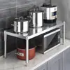 Prateleira de Armazenamento de Cozinha em Aço Inoxidável Prateleira Divisória de Mesa Prateleira Grossa de Camada Única para Fogão Prateleira para Forno Prateleira de Armazenamento para Micro-ondas