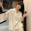 Traje Casual Estilo Tweed para Mujer Estilo Japonés y Coreano Camiseta Suelta de Manga Corta con Cuello Polo Pantalones Cortos de Correr Conjunto de Dos Piezas Sal