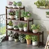 Estante de Almacenamiento para Flores de Balcón Estante de Pie para Sala de Estar Modelo Nuevo 2026 Soporte para Macetas de Bambú Estante de Exhibición para Plantas Verdes Suculentas