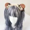 Conejo de Leche* Oso Pequeño Cacao/hecho a mano Lolita Oreja de Oso de Chocolate Diadema KC Lolita Accesorio para el Cabello Diadema