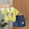 Traje de verano para niños 2025 nuevo bebé lindo tres osos manga corta ropa de verano para niños una generación de pelo