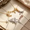 Base para collar de perlas DIY, collar de múltiples cuentas con lazo juvenil, accesorios de cadena para la clavícula, joyería al por mayor estilo coreano