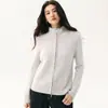 Nueva colección de otoño: Cárdigan de punto de cachemira para mujer con cuello semi-alto, doble cremallera, diseño de punto trenzado, corte holgado y abrigo tipo suéter de estilo coreano