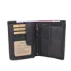 Cartera de cuero para hombre Amazon rfid Crazy Horse piel de vaca encerada con aceite cartera de hojas sueltas vertical tarjetero bancario personalización
