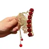 Pinza de Garra Grande Flor Rosa Roja, Estilo Vintage, Pinza Tiburón Flor de Terciopelo, Accesorio para el Cabello de Moda, Pinza para el Cabello Versátil de Gama Alta