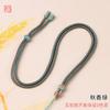 Colgante de jade con ágata dorada de dos colores, hecho a mano, con cuerda lisa de Ruyi, venta al por mayor, 2 mm, con nudo de loto