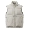Chaleco Cortavientos Personalizado para Hombre con Cuello Alto para Otoño e Invierno, Ropa de Trabajo Cálida con Múltiples Bolsillos, Chaleco Exterior Holgado de Color Sólido
