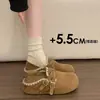 Super populares Birkenstock femininas novas de outono com sola grossa para aumentar a altura, sapatos slip-on de uso duplo Birkenstock