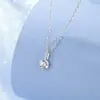 Collar de Moissanita Única de 5 mm de Estilo Nuevo Europeo y Americano para Mujer Colgante de Diamante Versátil de Lujo Ligero Gama Alta Joyería de Plata 925 Venta al por Mayor