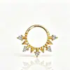 Anillo de Nariz Puntiagudo Incrustado con Circonita de Acero Inoxidable 316, Unisex, Joyería Popular para Piercings Transfronterizos