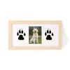 Porta-Retrato de Tinta para Bebê com Pegadas de Mãos e Pés Transfronteiriço Porta-Retrato DIY com Pegadas de Mãos e Pés de Gato e Cachorro Pet Porta-Retrato Comemorativo com Pegada de Pata