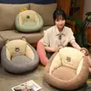 Cojín de Felpa a Rayas de Animales de Dibujos Animados Cojín para Silla de Oficina Sala de Estar Esterilla para Suelo Futón Tatami Esterilla Gruesa Cojín de Protección Lumbar