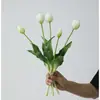 Simulação 5 cabeças toque de borracha macia Tulipa buquê falso transfronteiriço Amazon flor artificial interior casa display floral
