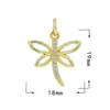 Acessórios para joias DIY pingente de zircônia micro cravejado acessórios para colar série Borboleta Libélula banho de ouro 18K