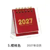 Crepúsculo 2027 Mini Calendario Pequeño Retro Simple Cuenta Regresiva Registro Cuaderno Calendario de Escritorio de Oficina Pequeño Adorno