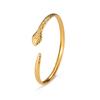 Pulsera Abierta Ajustable de Acero de Titanio con Corte Transfronterizo Europeo y Americano, Patrón de Serpiente, Cola Recta, Moda Simple, Joyería Punk